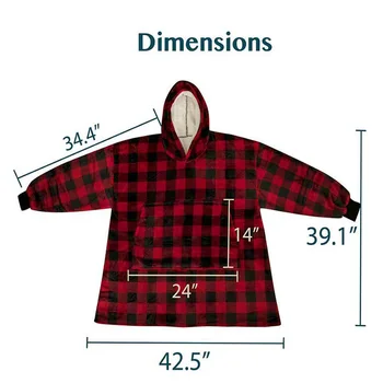 Flannel/cotton fleece Composite Lazy Blanket Plus plush thick Red And Black Checkered Large Pocket overcoat blanket size
Flannel/cotton fleece Composite Lazy Blanket Plus plush thick Red And Black Checkered Large Pocket overcoat blanket size