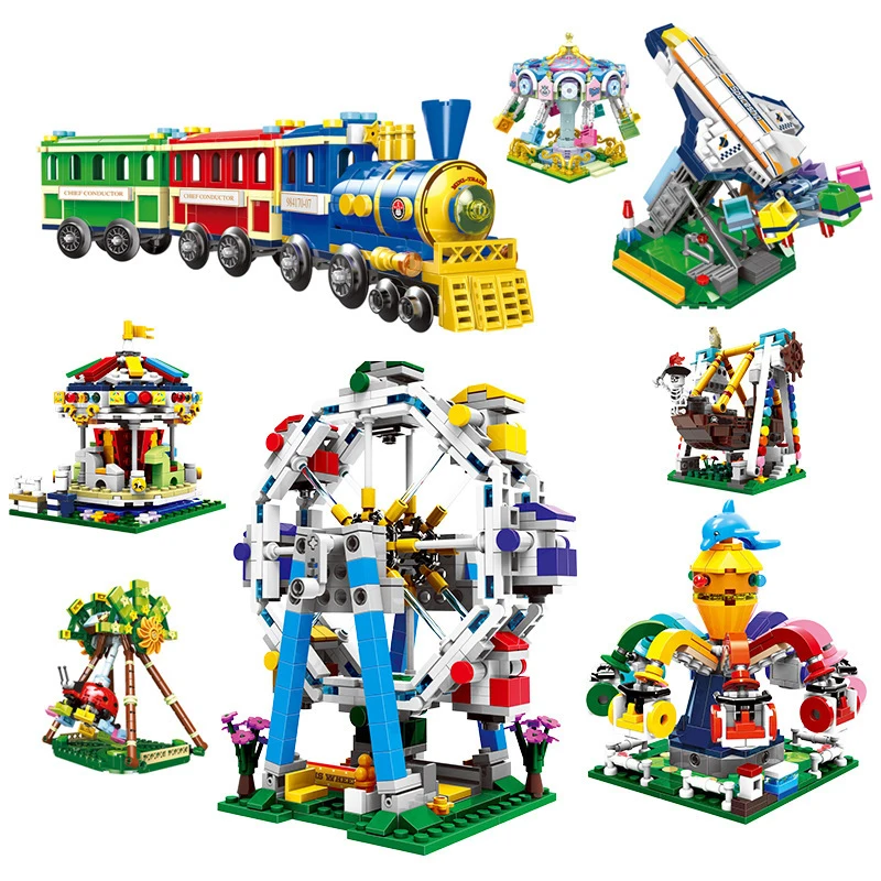 Amusement park building blocks assembled wheel pirate ship small particles adventure playground merry-go-round toys
Amusement park building blocks assembled wheel pirate ship small particles adventure playground merry-go-round toys