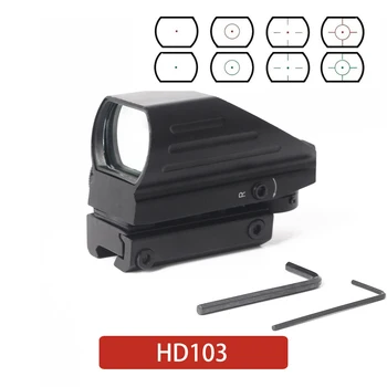 Red Dot Sight Reflex 4 Reticle Tactical Scope HD103 Hunting AirGun Accessories 20mm Rail Riflescope Hunting Optics 
Red Dot Sight Reflex 4 Reticle Tactical Scope HD103 Hunting AirGun Accessories 20mm Rail Riflescope Hunting Optics