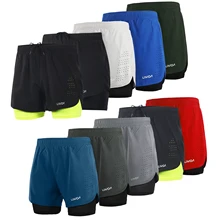 Lixada Mannen 2-In-1 Running Shorts Sneldrogende Ademend Actieve Training Oefening Joggen Fietsen Shorts Met langer Liner