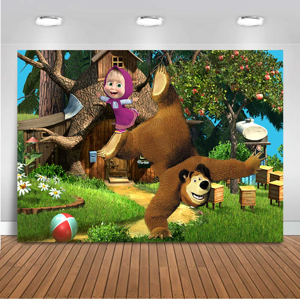 Photography Backdrop Cartoon Masha and Bear Vinyl Baby Birthday Party Child Apple Tree Decor Photocall Background Photo Studio
Photography Backdrop Cartoon Masha and Bear Vinyl Baby Birthday Party Child Apple Tree Decor Photocall Background Photo Studio