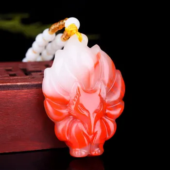 Natural Red White Jade Nine-Tailed Fox Pendant Necklace Chinese Carved Fashion Charm Jewelry Accessories Amulet for Women Gifts
Natural Red White Jade Nine-Tailed Fox Pendant Necklace Chinese Carved Fashion Charm Jewelry Accessories Amulet for Women Gifts