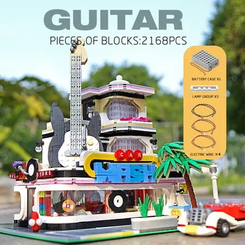 MOC City Creator Street Downtown Diners Lepining Guitar House 10260 Street View Model Building Blocks Bricks Kids Education Toys
MOC City Creator Street Downtown Diners Lepining Guitar House 10260 Street View Model Building Blocks Bricks Kids Education Toys