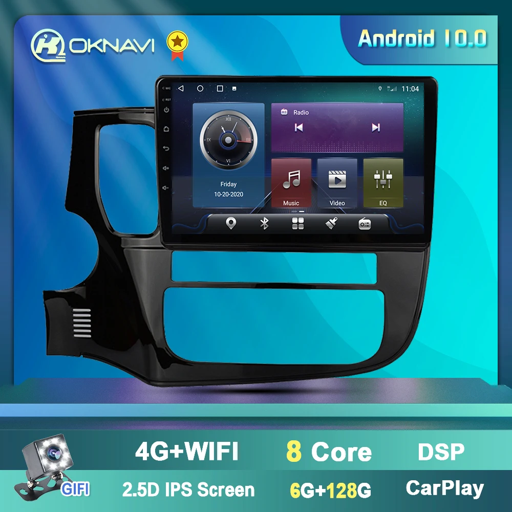 Мультимедийный видеопроигрыватель с Android 9 0 GPS-навигацией для Mitsubishi Outlander 3 2012 2013