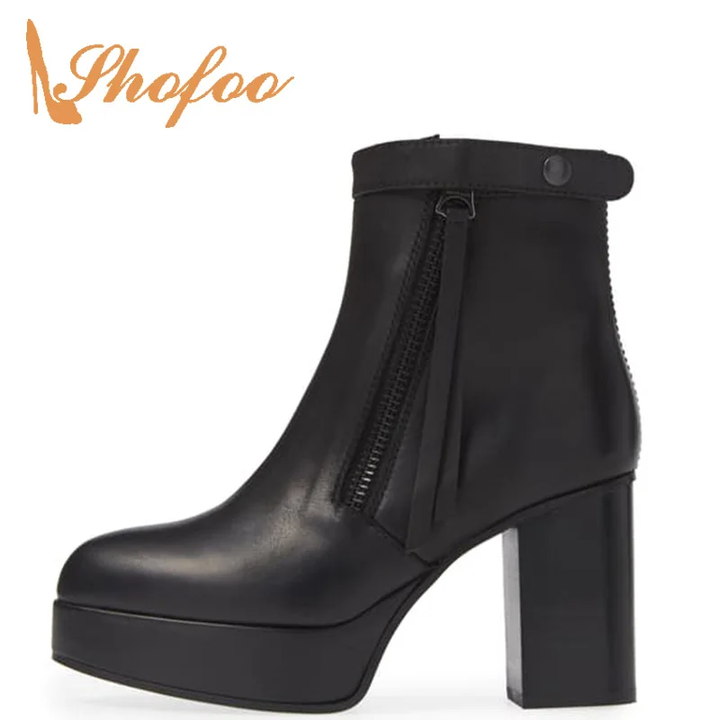 Winter Ladies Warm Booties Shoes Round Toe Platform Ankle Boots Woman High Chunky Heels Zipper Button Large Size 31 37 Fashion
Winter Ladies Warm Booties Shoes Round Toe Platform Ankle Boots Woman High Chunky Heels Zipper Button Large Size 31 37 Fashion