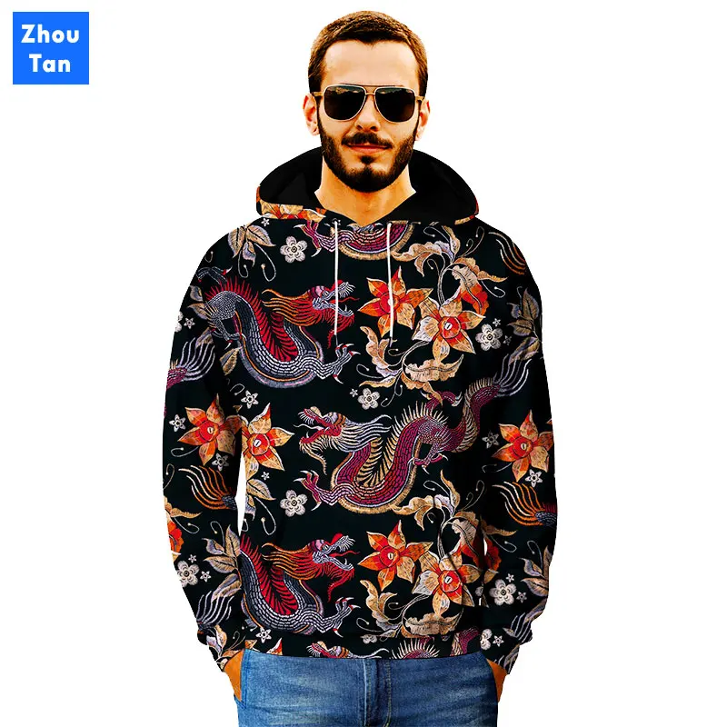 Hoodies Men 2020 Autumn 3D Realistic Embroidery Dragon Print Sweatshirts Print Dragon Polyester Hooded Chinese Style Hoodies
Hoodies Men 2020 Autumn 3D Realistic Embroidery Dragon Print Sweatshirts Print Dragon Polyester Hooded Chinese Style Hoodies