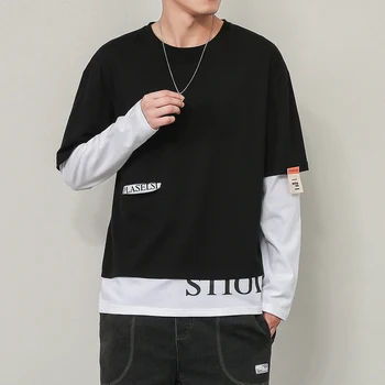 2020 Autumn Spring Fashion Oversized Fake Two Pieces Black Grey Tshirt Men's Long Sleeve Casual O Neck T-Shirt For Man TOP TEES
2020 Autumn Spring Fashion Oversized Fake Two Pieces Black Grey Tshirt Men's Long Sleeve Casual O Neck T-Shirt For Man TOP TEES