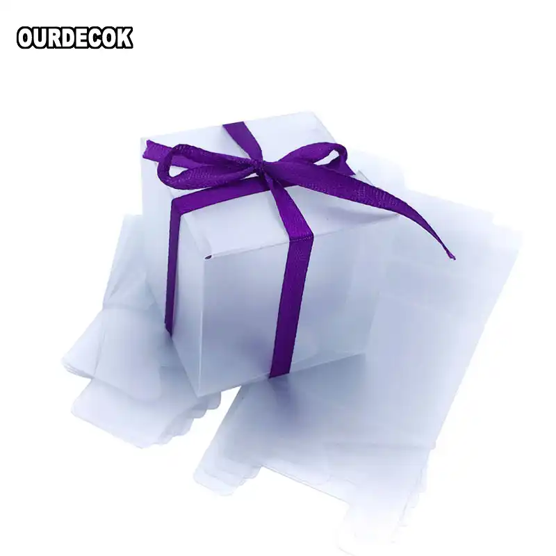 100 pieces scrub square pvc birthday gift box wedding favor