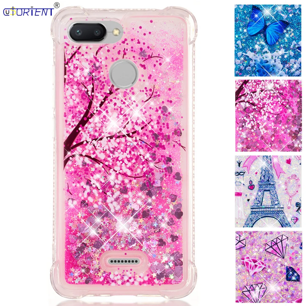 For Xiaomi Redmi 6 6A Glitter Liquid Shockproof Case Xaomi Xiomi Red Mi A Soft Silicone Bumper Cover Redmi6 Cute Bling Cases | Мобильные