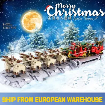 

Christmas Building Blocks Series Electric Sleigh Assembly Model Mould Compatible MOC 32342 Creative Expert Kids Toys Xmas Gifts