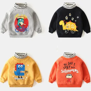 Children Velvet Boy Sweatshirt Baby Boy Clothes Winter New Cartoon Animals Long Sleeve Warm Thicken Outwear Pullover Tops 
Children Velvet Boy Sweatshirt Baby Boy Clothes Winter New Cartoon Animals Long Sleeve Warm Thicken Outwear Pullover Tops