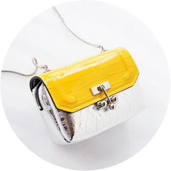 Crocodile embossing real Leather candy bags patent leather panelled bag cow leather Chain small shoulder bags
Crocodile embossing real Leather candy bags patent leather panelled bag cow leather Chain small shoulder bags