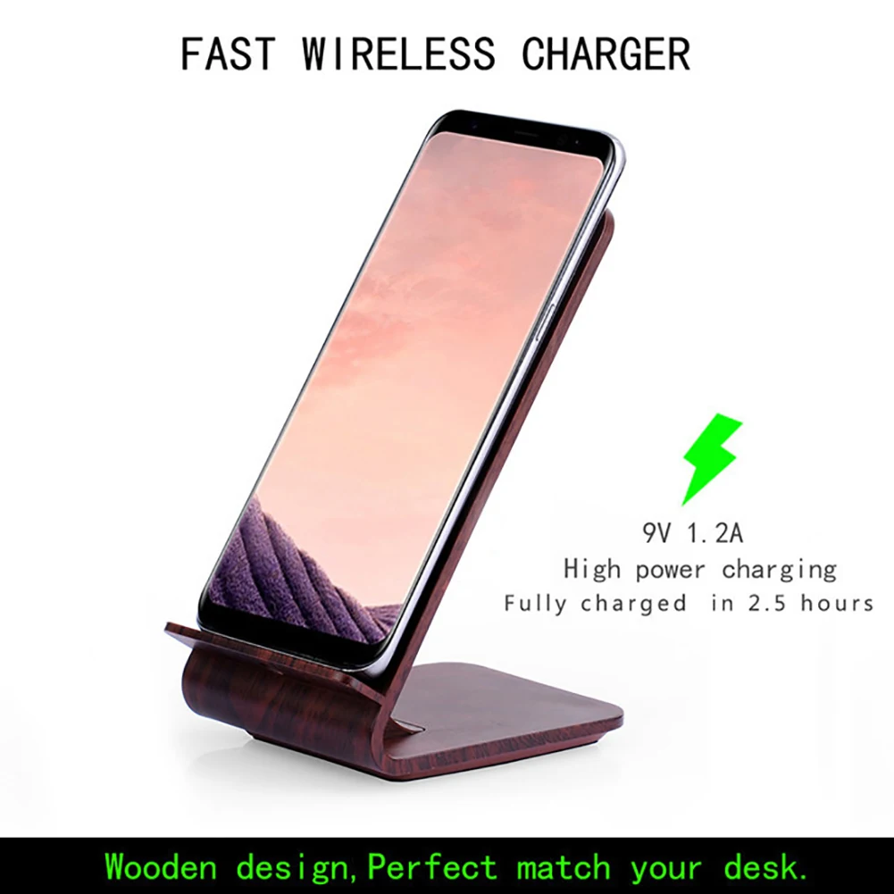 Qi Wireless Charger Stand for iPhone 11 Pro X XS 8 XR Samsung S9 S10 wood grain Fast Wireless Charging Station Phone Charger
Qi Wireless Charger Stand for iPhone 11 Pro X XS 8 XR Samsung S9 S10 wood grain Fast Wireless Charging Station Phone Charger