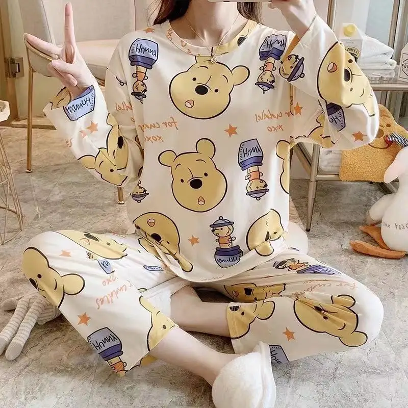 Cute Cartoon Women's Pajamas Set Sweet Sleepwear Long-Sleeved Night-clothes Thin Nightgown Loose Female Homewear Suit
Cute Cartoon Women's Pajamas Set Sweet Sleepwear Long-Sleeved Night-clothes Thin Nightgown Loose Female Homewear Suit