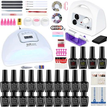Nail Set for Manicure Kit Gel Nail Polish Set with Nail Drill Machine 84/80/24/54WNail Lamp Nail Art Tools Nails Art Decorations
Nail Set for Manicure Kit Gel Nail Polish Set with Nail Drill Machine 84/80/24/54WNail Lamp Nail Art Tools Nails Art Decorations