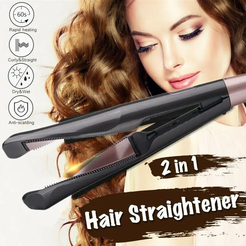 LED 2 In 1 Hair Curler and Straightener Twist Curling Iron Barber Salon Flat Irons Styler Tourmaline Ceramic
LED 2 In 1 Hair Curler and Straightener Twist Curling Iron Barber Salon Flat Irons Styler Tourmaline Ceramic
