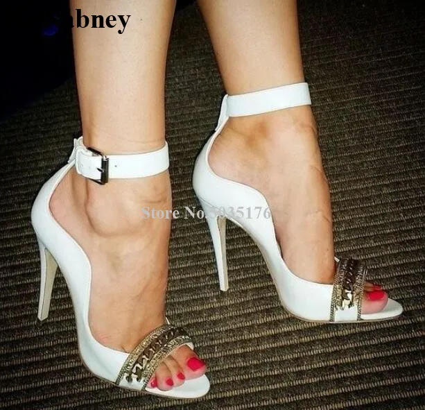 McNabney Women Sandals Metal Ankle Strap Buckle Stiletto Heel Peep Toe Summer Sandals Thin Heel Fashion White Simple Women Shoes
McNabney Women Sandals Metal Ankle Strap Buckle Stiletto Heel Peep Toe Summer Sandals Thin Heel Fashion White Simple Women Shoes