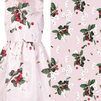 Factory custom cherry printed polyester fabric fabric cloth 145 cm width women's children shirt dress clothing fabric 
Factory custom cherry printed polyester fabric fabric cloth 145 cm width women's children shirt dress clothing fabric