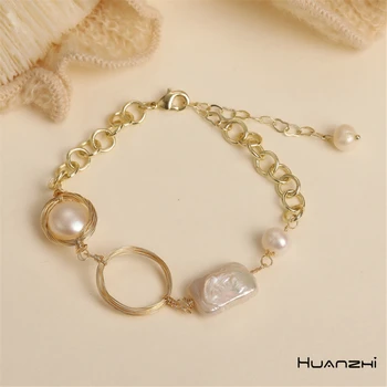 HUANZHI 2020 NEW Autumn Winter Vintage Sweet Alien Freshwater Pearls Metal Chain Bracelet For Women Girls Party Hot Jewelry Gift 
HUANZHI 2020 NEW Autumn Winter Vintage Sweet Alien Freshwater Pearls Metal Chain Bracelet For Women Girls Party Hot Jewelry Gift