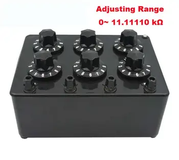 Precision Variable Decade Resistor 6 Dials Adjustable DC Resistance Box Variable Decade Resistor 0 to 11.11110 kΩ
Precision Variable Decade Resistor 6 Dials Adjustable DC Resistance Box Variable Decade Resistor 0 to 11.11110 kΩ