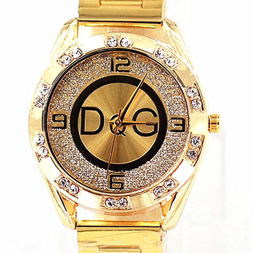2020 Zegarek Damski новые DQG модные роскошные часы с кристаллами кварцевые женские золотые серебряные из нержавеющей