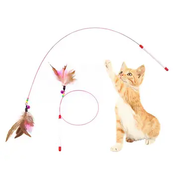 Colored Feather Cat Teaser Attractive Steel Wire Chaser Wand with Bell Interactive Catcher for Kitten
Colored Feather Cat Teaser Attractive Steel Wire Chaser Wand with Bell Interactive Catcher for Kitten