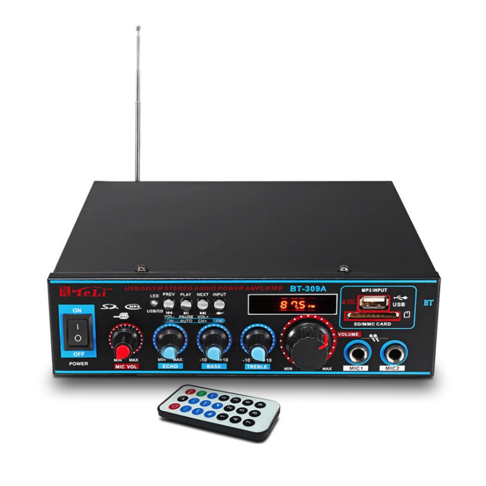 Audio Power Amplifier 2CH 240W 12/220V HIFI Amplifier Built-in LCD Display W/Remote Control Support Bluetooth FM USB SD Card
Audio Power Amplifier 2CH 240W 12/220V HIFI Amplifier Built-in LCD Display W/Remote Control Support Bluetooth FM USB SD Card