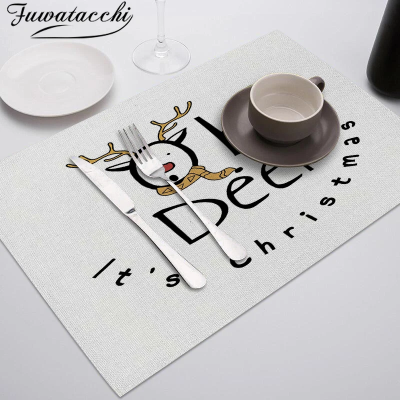 Fuwatacchi Elk Pattern Tableware Mats Durable Table Placemat Tea Kitchen Bowl Cup Pads Drink Coasters Mat Table Decor Accessorie
Fuwatacchi Elk Pattern Tableware Mats Durable Table Placemat Tea Kitchen Bowl Cup Pads Drink Coasters Mat Table Decor Accessorie