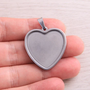 5pcs Stainless Steel Pendant Base Setting Fitting 25mm Heart Cabochon Trays Diy Blank 
5pcs Stainless Steel Pendant Base Setting Fitting 25mm Heart Cabochon Trays Diy Blank
