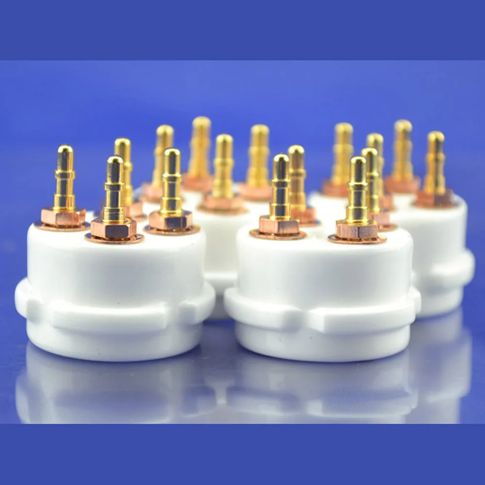 8pieces Ceramic 4pins Brass Plated Tube Socket fit for 300B/2A3 |