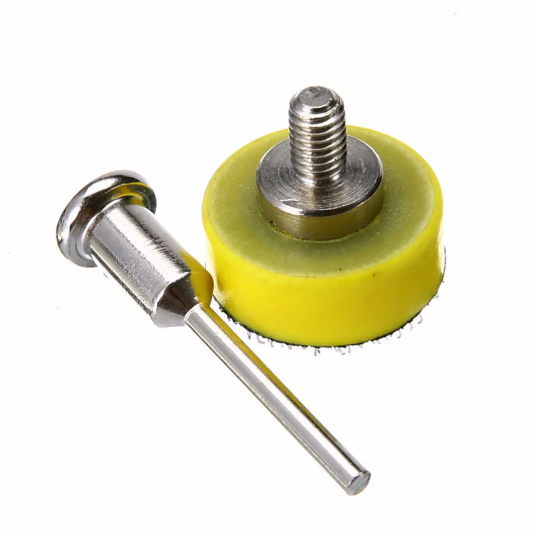 100pcs 25mm Abrasive Sanding Discs + 1inch Abrasives Hook Loop Backer Plate with 1/8inch Shank Set Polishing Pad Sandpaper Set