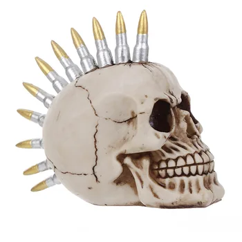Skull In Bullet hairs Human Figurine Statue Bone Gothic Skull Head Decorative Horror Ornament Table Top Skeleton Head
Skull In Bullet hairs Human Figurine Statue Bone Gothic Skull Head Decorative Horror Ornament Table Top Skeleton Head