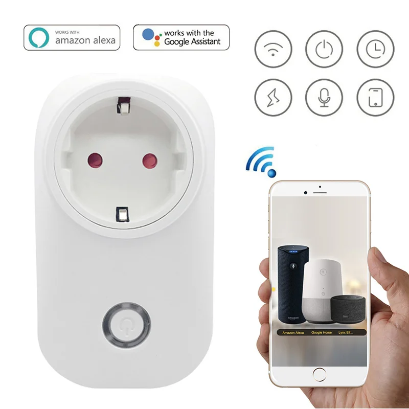 

Smart Socket 16A Power EU US UK AU BR Plug Smart Plug Wifi Monitor Outlet Works with Google Home Mini Alexa IFTTT