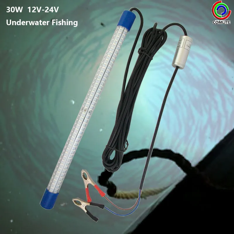 30W 24V Deep Drop Fishing Light Multi Color Underwater Fish Attracting Indicator Lure LED Flash Bait Dropshipping | Лампы и освещение