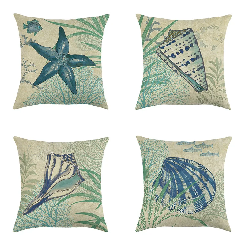 Home Decoration Pillows Hand Painted Blue Ocean Shell Hippocampus Starfish Cushion Cover housse de coussin
Home Decoration Pillows Hand Painted Blue Ocean Shell Hippocampus Starfish Cushion Cover housse de coussin