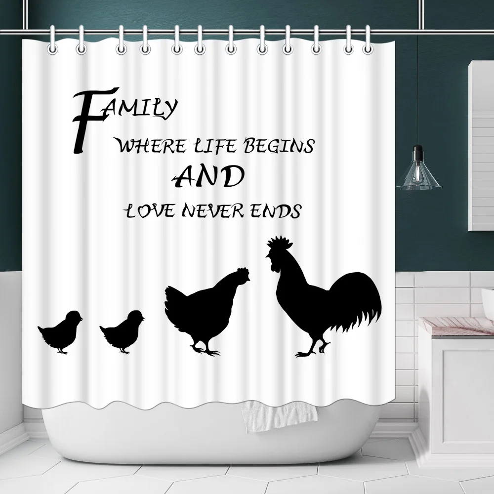 Waterproof Shower Curtain Chicken Family Polyester Fabric Photo Custom Bath Curtain for Bathroom Decor with Hooks 180x180cm
Waterproof Shower Curtain Chicken Family Polyester Fabric Photo Custom Bath Curtain for Bathroom Decor with Hooks 180x180cm