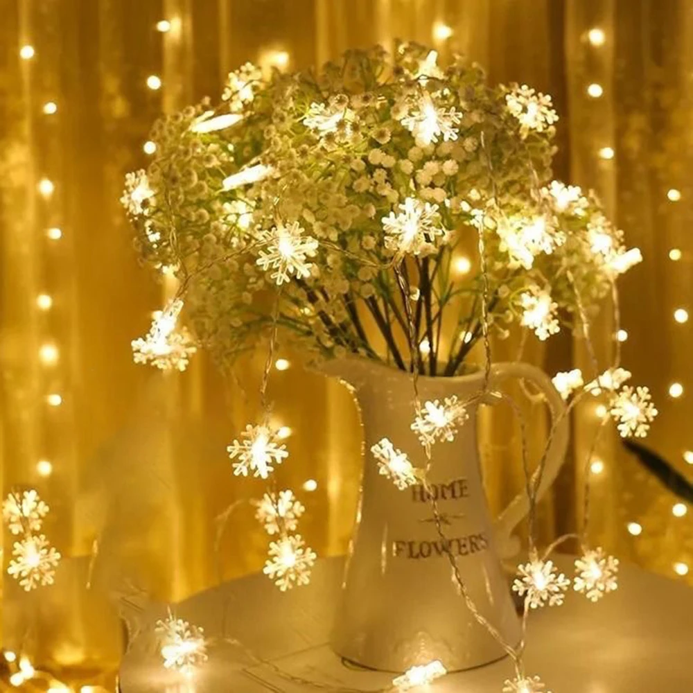 1.5M/3M/6MLED Snowflake Light String Christmas Outdoor Waterproof USB Remote Control Holiday Organizer Room Night Light Warm
1.5M/3M/6MLED Snowflake Light String Christmas Outdoor Waterproof USB Remote Control Holiday Organizer Room Night Light Warm