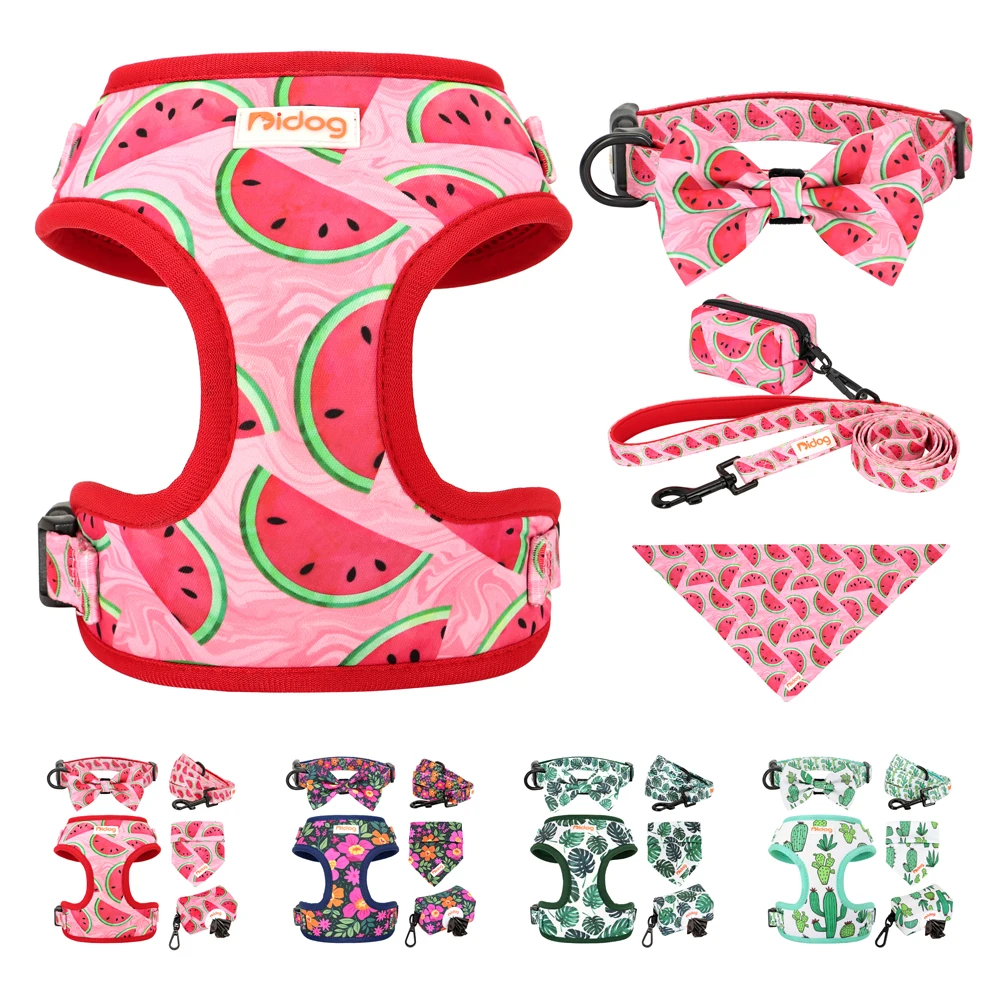 Nylon Dog Collar Harness Leash Poop Bag Bandana Set Print Pet Collars With Bowtie For Small Medium Dogs Pets Vest Leading Rope
Nylon Dog Collar Harness Leash Poop Bag Bandana Set Print Pet Collars With Bowtie For Small Medium Dogs Pets Vest Leading Rope