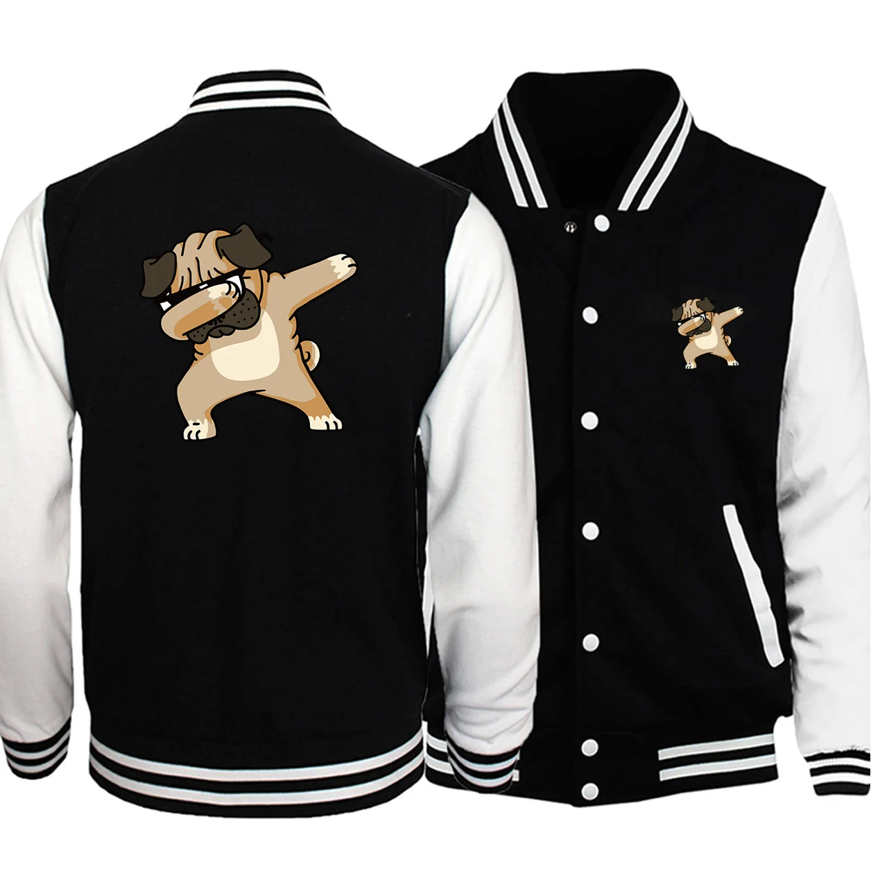 2020 Autumn Winter Funny Print DABBING PUG Men Jacket Baseball Jacket Male Hip Hop Dog Plus Size Men Warm Fashion Fitness Hoodie
2020 Autumn Winter Funny Print DABBING PUG Men Jacket Baseball Jacket Male Hip Hop Dog Plus Size Men Warm Fashion Fitness Hoodie