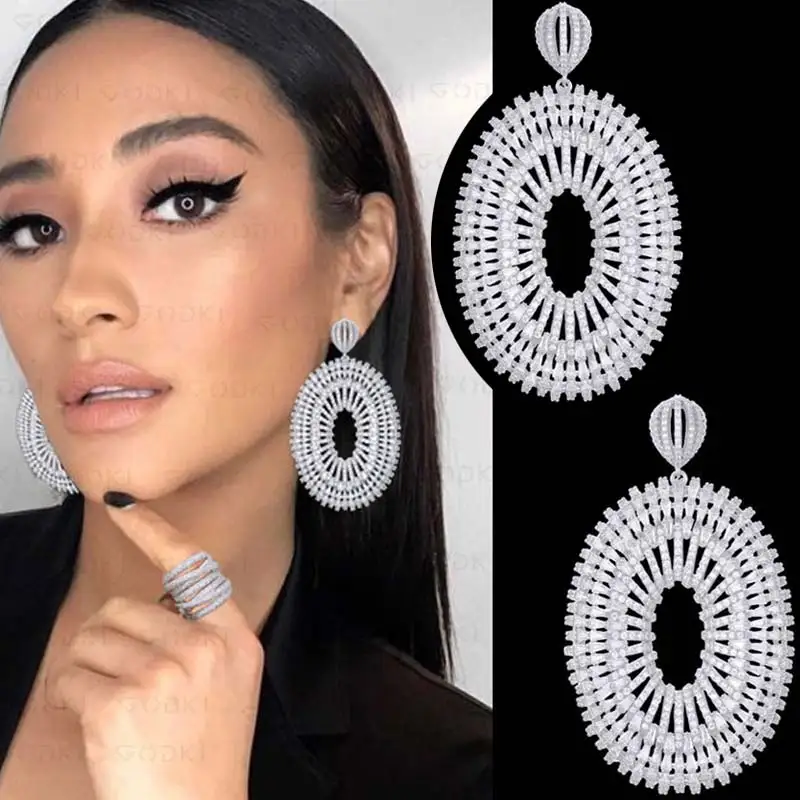 GODKI Luxury Super Big Long Dangle Earrings for Women Wedding Full Micro CZ Cubic Zircon Dubai Indian Earrings Bohemia Hot
GODKI Luxury Super Big Long Dangle Earrings for Women Wedding Full Micro CZ Cubic Zircon Dubai Indian Earrings Bohemia Hot