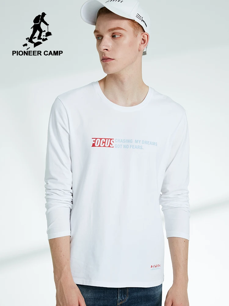 Pioneer Camp mens full sleeve t shirts fashion Crew Neck Cotton White Black Letter Graphic Print TShirt for male ACT901297
Pioneer Camp mens full sleeve t shirts fashion Crew Neck Cotton White Black Letter Graphic Print TShirt for male ACT901297