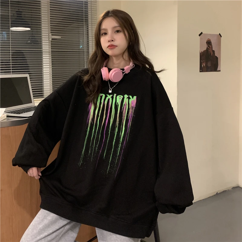 Женские свитшоты в японском стиле Harajuku Ulzzang, винтажная свободная толстовка с принтом ленивых букв, Женская Корейская Милая одежда для женщин
Женские свитшоты в японском стиле Harajuku Ulzzang, винтажная свободная толстовка с принтом ленивых букв, Женская Корейская Милая одежда для женщин