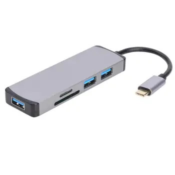 Cabledeconn F0503 5-in-1 Type-C USB Hub Type-C Male to 3 USB3.0 TF/Memory Card Female Cable Converter
Cabledeconn F0503 5-in-1 Type-C USB Hub Type-C Male to 3 USB3.0 TF/Memory Card Female Cable Converter