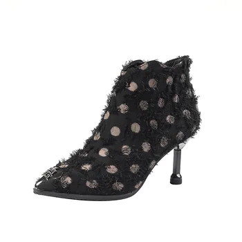 High-heeled Shoes Lady Quality Tassels Short Boots Woman Fine With Sharp Wave Boots 2019
High-heeled Shoes Lady Quality Tassels Short Boots Woman Fine With Sharp Wave Boots 2019