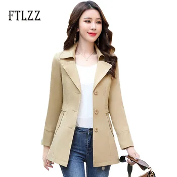 Women Fashion Slim Trench Coat 2019 New Spring Autumn Turndown Collar Black Windbreaker Korean Woman Single Breasted Overcoat
Women Fashion Slim Trench Coat 2019 New Spring Autumn Turndown Collar Black Windbreaker Korean Woman Single Breasted Overcoat