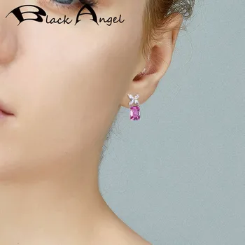 BLACK ANGEL Pink Square Zircon Earrings 2020 New 925 Silver Four Clover Drop Earring For Women Fashion Jewelry Wholesale
BLACK ANGEL Pink Square Zircon Earrings 2020 New 925 Silver Four Clover Drop Earring For Women Fashion Jewelry Wholesale