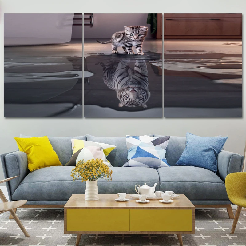 The Powerful Reflection of The Cat Canvas Painting Modern Home Decoration Living Room Canvas Print Painting Wall Decor Picture
The Powerful Reflection of The Cat Canvas Painting Modern Home Decoration Living Room Canvas Print Painting Wall Decor Picture