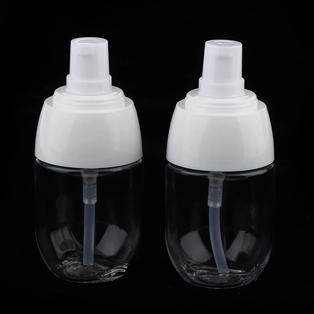 2Pcs/set Clear Travel Empty Cream Shampoo Lotion Pump Bottles with Lid for Refillable Cosmetic 2Pcs/set Clear Travel Empty Cream Shampoo Lotion Pump Bottles with Lid for Refillable Cosmetic