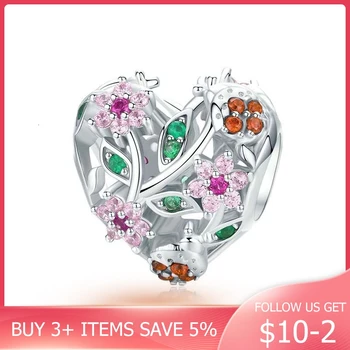 CodeMonkey 925 Sterling Silver Heart Shape Charm for Women Jewelry Making Pink Flower Beads for Original Bracelet Bangle CMC117
CodeMonkey 925 Sterling Silver Heart Shape Charm for Women Jewelry Making Pink Flower Beads for Original Bracelet Bangle CMC117