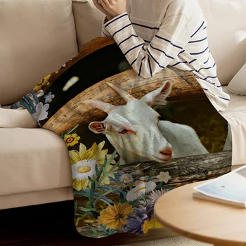 Goat Flower Hand Painted Sunflower Farm Printed Flannel Blanket Soft Throw Blanket Machine Washable Blankets for Beds
Goat Flower Hand Painted Sunflower Farm Printed Flannel Blanket Soft Throw Blanket Machine Washable Blankets for Beds